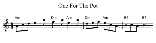 One For The Pot - staff notation