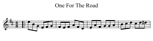 One For The Road - staff notation