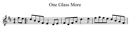 One Glass More - staff notation