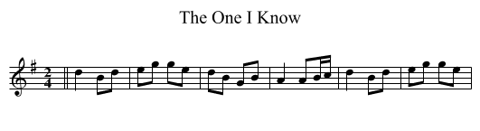 One I Know, The  - staff notation