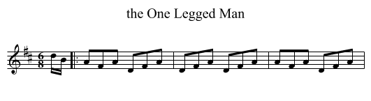 One Legged Man, the  - staff notation