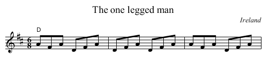 one legged man, The  - staff notation