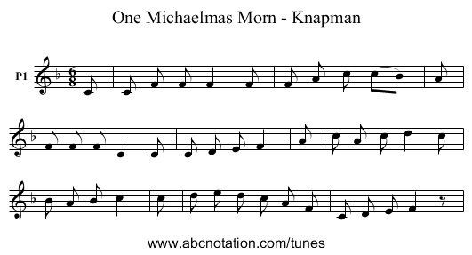 One Michaelmas Morn - Knapman - staff notation