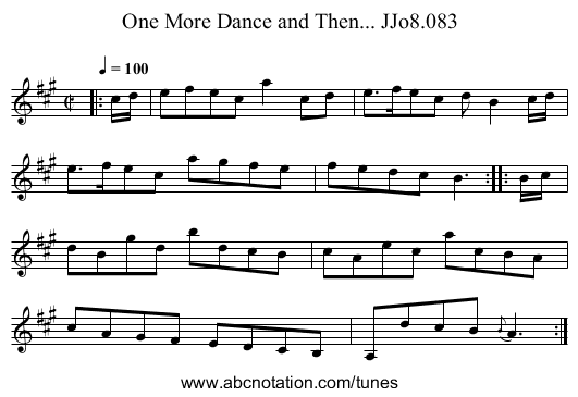 One More Dance and Then... JJo8.083 - staff notation