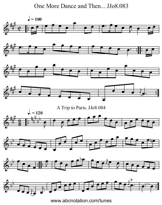 One More Dance and Then... JJo8.083 - staff notation