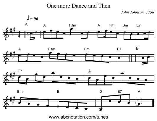 One more Dance and Then - staff notation
