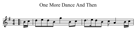 One More Dance And Then - staff notation
