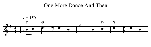 One More Dance And Then - staff notation