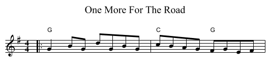 One More For The Road - staff notation