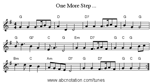 One More Step ... - staff notation
