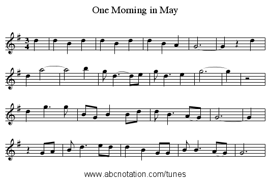 One Morning in May - staff notation