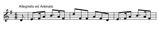 One night in my Youth - staff notation