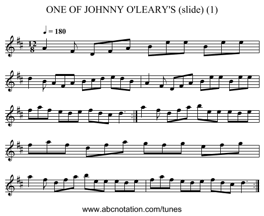 ONE OF JOHNNY O'LEARY'S (slide) (1) - staff notation
