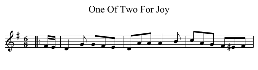 One Of Two For Joy - staff notation