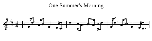 One Summer's Morning - staff notation
