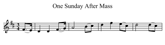 One Sunday After Mass - staff notation