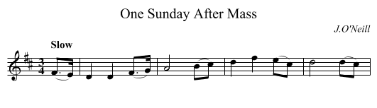 One Sunday After Mass - staff notation