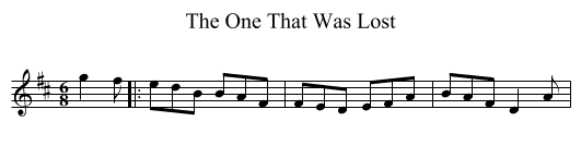 One That Was Lost, The  - staff notation