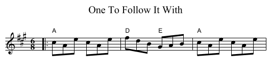 One To Follow It With - staff notation