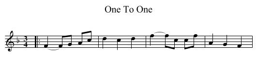 One To One - staff notation