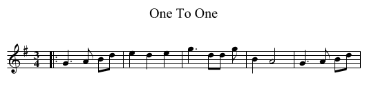 One To One - staff notation