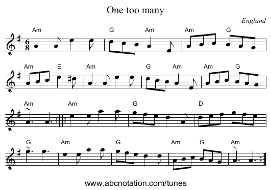 One too many - staff notation