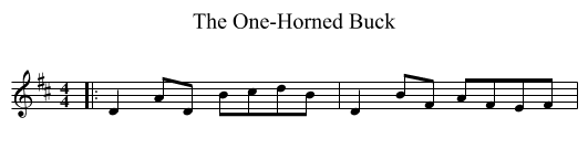 One-Horned Buck, The  - staff notation