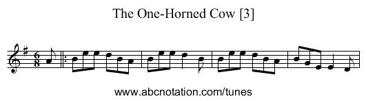 One-Horned Cow [3], The - staff notation