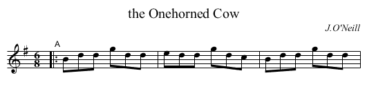Onehorned Cow, the  - staff notation