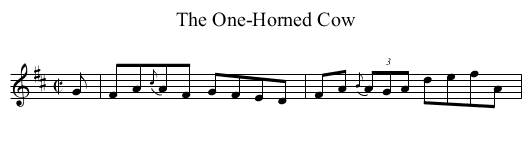 One-Horned Cow, The - staff notation