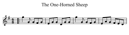 One-Horned Sheep, The  - staff notation