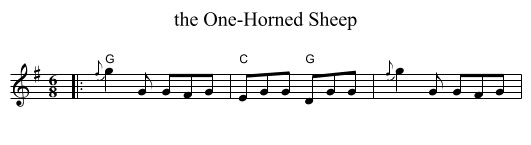One-Horned Sheep, the  - staff notation