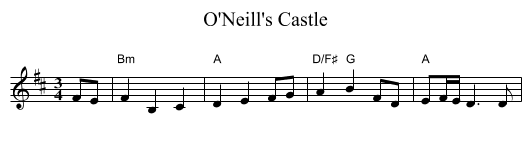 O'Neill's Castle - staff notation