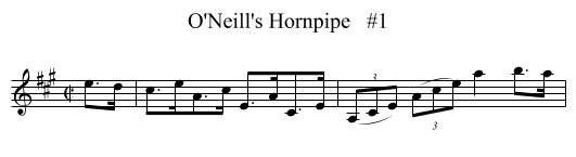 O'Neill's Hornpipe   #1 - staff notation