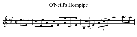 O'Neill's Hornpipe - staff notation