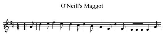 O'Neill's Maggot - staff notation
