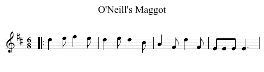 O'Neill's Maggot - staff notation