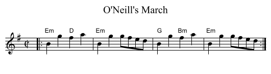 O'Neill's March - staff notation