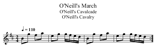 O'Neill's March - staff notation