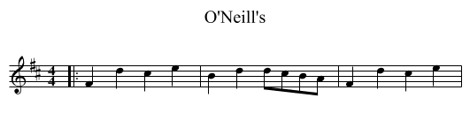 O'Neill's - staff notation