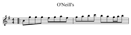 O'Neill's - staff notation