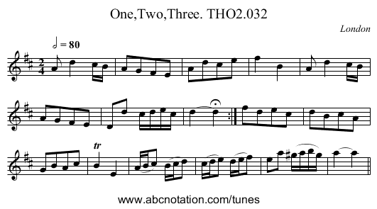 One,Two,Three. THO2.032 - staff notation