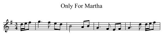 Only For Martha - staff notation