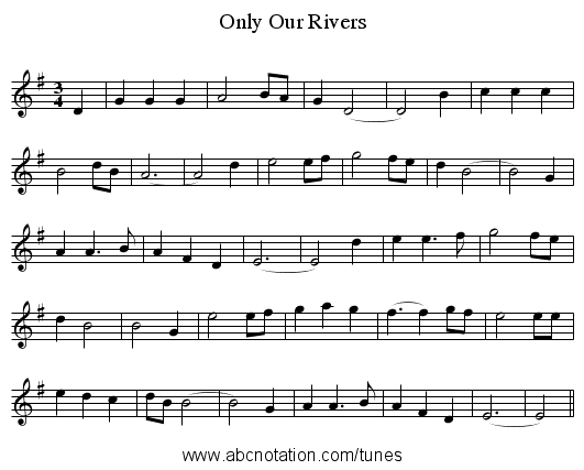 Only Our Rivers - staff notation