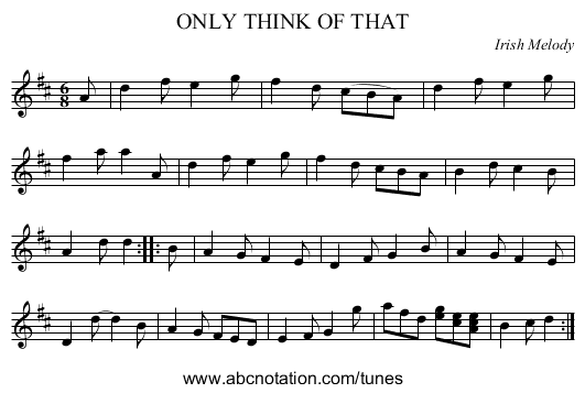 ONLY THINK OF THAT - staff notation