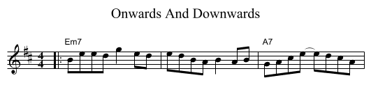 Onwards And Downwards - staff notation