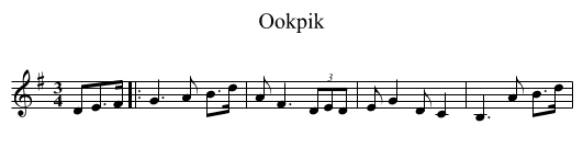 Ookpik - staff notation