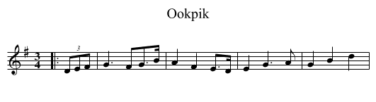 Ookpik - staff notation