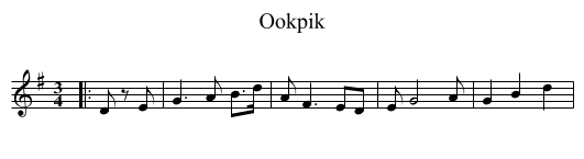 Ookpik - staff notation