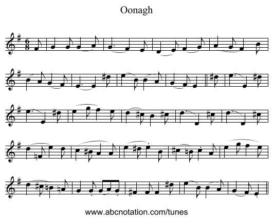 Oonagh - staff notation